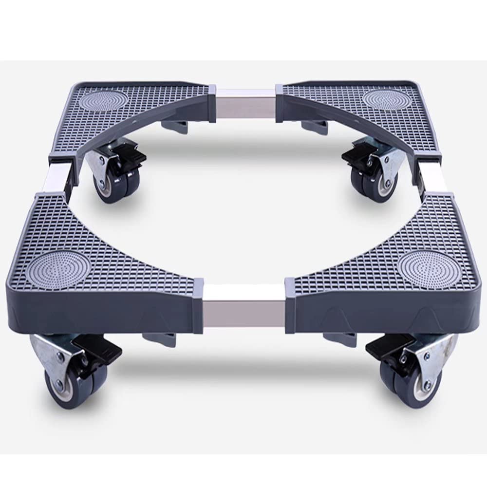Photo 1 of Adjustable Roller Washing Machine Base Portable Washer Dryer Stand Roller Refrigerator Dolly Pedestal Stand Cabinet with 8 Locking Rubber Swivel Casters