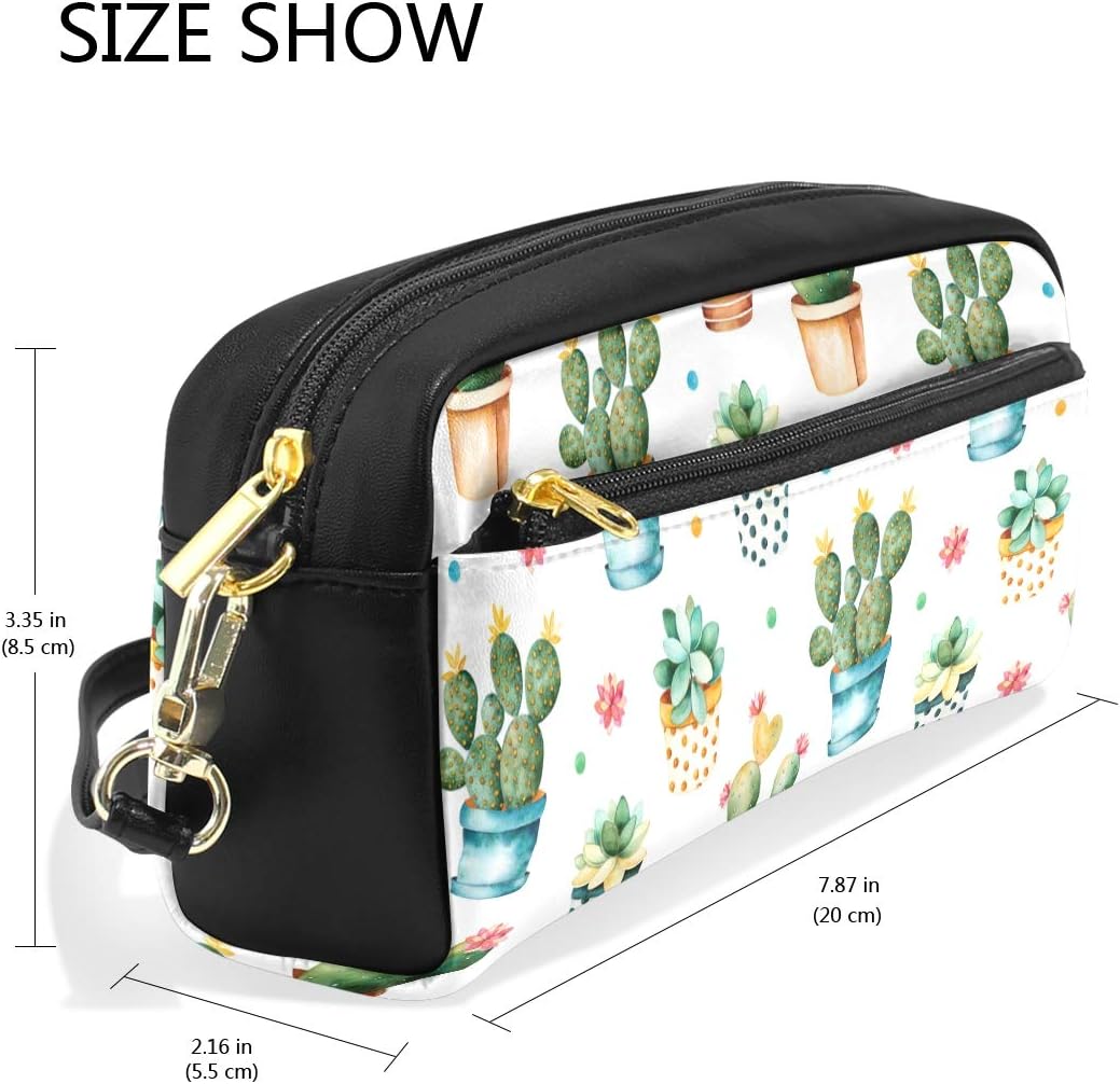 ISAOA Large Capacity Pencil Case with Zipper Stationery Supplies Colorful Cactus Pattern Pencil Pouch Bag for Girls and Boys - Image 4