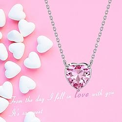 October Birthstone Necklace Tiny Hearts Love