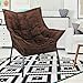 Casual Home Milano Chair with Black Metal Frame and Microsuede Outer Cover, Brown