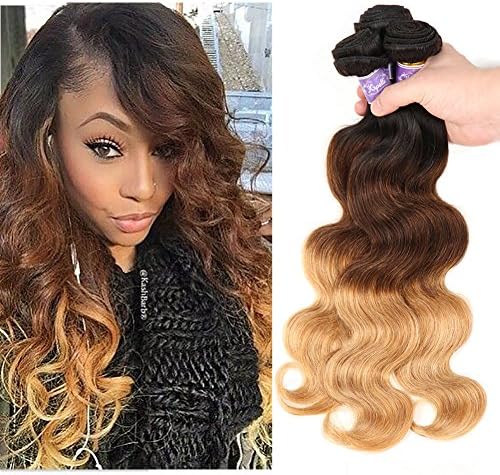 Ombre Brazilian Hair Body Wave 3 Tone Ombre Bundles Human Hair T1B/4/27