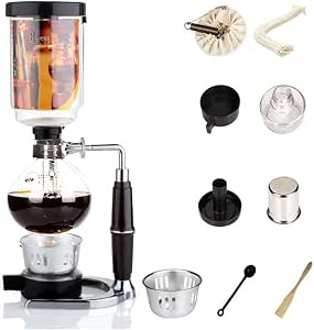 Amazon.com: Syphon - Cafetera de vidrio al vacío de estilo japonés para  sifón, percoladores de 1 a 3 tazas de sifón : Hogar y Cocina