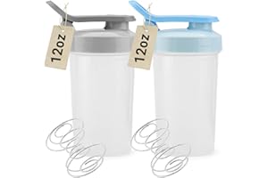 TILCORE Protein Shaker Bottle, 12 oz Shaker Cup - Food-Grade Shaker Cups for Protein Shakes 12 oz - Small Shaker Bottles for Protein Mixes, Leakproof Lid Protein Shake Bottle Shaker for Gym-goers & Travelers