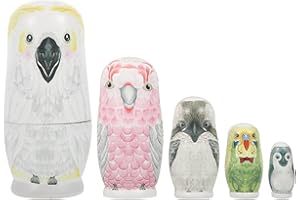 MAGICLULU Owl Nesting Dolls Home Decor 5Pcs Animal Russian Nesting Doll Cute Cartoon Pattern Nesting Doll for Christmas Easter Halloween Halloween Decorations Owl Nesting Decor
