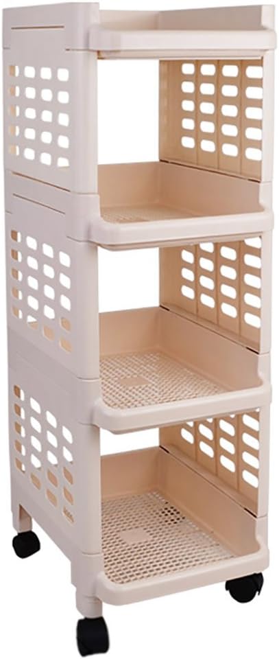 ZWJXF Xufei Vierstöckiges hohles Badezimmerregal mit Rädern - 33cm