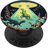 Alien Lover Flying Saucer UFO Abduction Dinosaur PopSockets Adhesive PopGrip