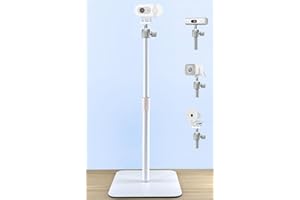 AceTaken White Webcam Stand with Magnetic Mount Holder for Logitech Brio-100, Brio 300,Brio 500,StreamCam,MX-Brio-4K webcams