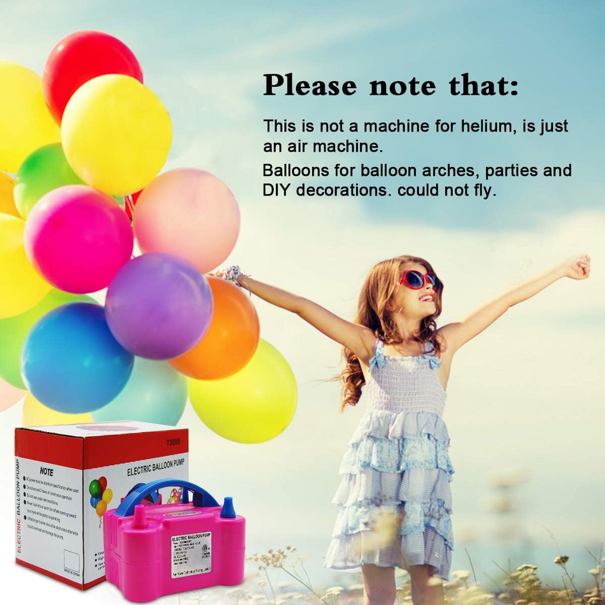 IDAODAN Portable Dual Nozzle Rose Red 110V 600W Electric Balloon Blower Pump/Electric Balloon Inflator For Decoration: Toys & Games