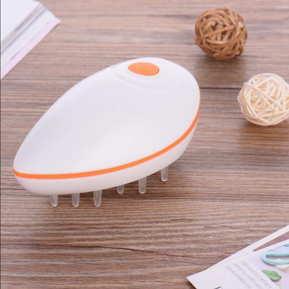 Zinnor Waterproof Scalp Massage Handheld Electric Personal Mini Head Hair Brush Portable Shampoo Massaging Comb Masage Relieve Fatigue Roller Care Health Anti Static Daily (Orange)