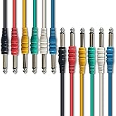 AxcessAbles 1/4 Inch TS to 1/4 Inch TS Instrument Cables 1ft (6-Pack) | 6.35mm TS Unbalanced Audio Cables | TS Guitar Cable P