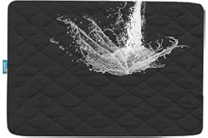 BILOBAN Pack and Play Mattress Pad Waterproof, Pack and Play Sheets Quilted- 39" x 27" Fitted, Black