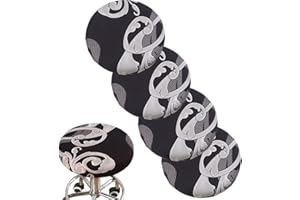 DEBRUYNE ANWUCHEN Stool Covers Round,4 Pack Stretch Round Bar Stool Covers Elastic Bar Stool Seat Covers Stool Cushion Slipcover Bar Chair Cover with Elastic Bands for 13-18 Inch Round Barstool(Black & Gray)