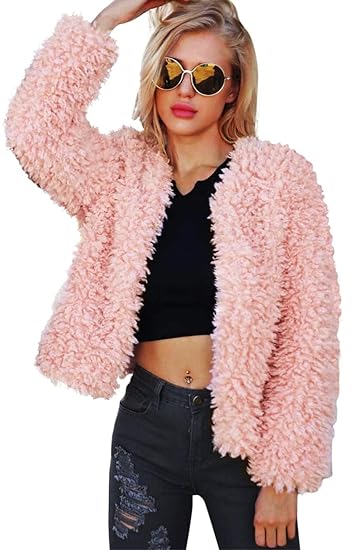 Ceanfly Aceshin Damen Winter Wollmantel schwarz Revers Parka Trenchcoat Mantel Cardigan Plüschjacke Winter Jacke Outwear