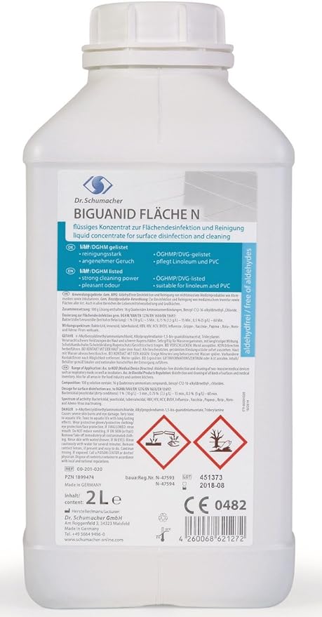 Biguanid Flache N Surface Disinfectant Bottle With Handle 2 Litres