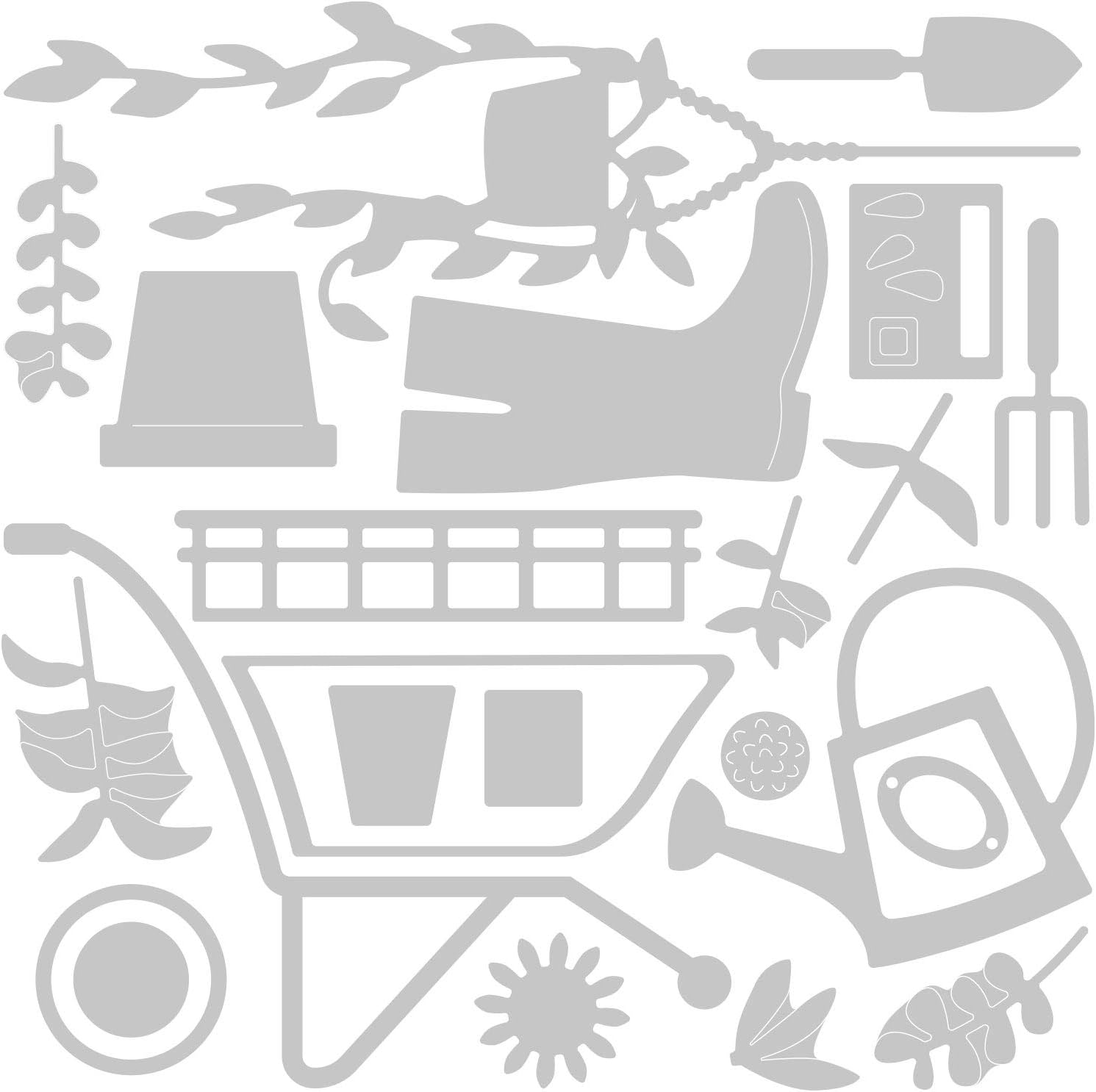 Sizzix Thinlits Die Set 23 Pack 664379 Garden Shed by Sophie Guilar; Ideal for Card Making, Multi-Colour - Image 3