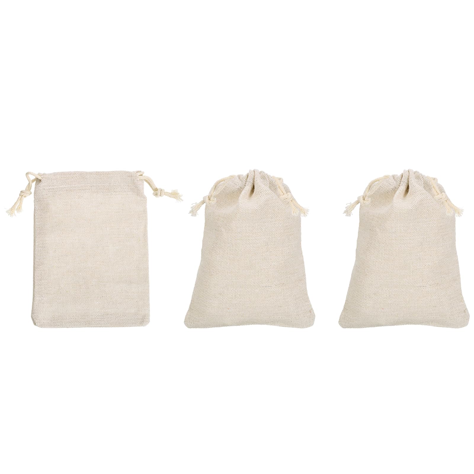 PATIKIL 8"x6" Coin Money Sacks Bag, 3Pcs Bank Deposit Change Transit Cash Bags with Drawstring Currency Gift Sacks Style 1, Beige