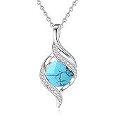 FANCIME Birthstone Necklace for Women Round Cubic Zirconia Necklace S925 Sterling Silver full Love Birthday Gifts for Mom Women