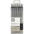 Office Depot Advanced Ink Retractable Ballpoint Pens, Bold Point, 1.2 mm, Silver Barrel, Black Ink, Pack Of 12