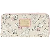 Loungefly Disney Beauty and the Beast Belle Pink Allover Print Zip Around Wallet (Multicolored)