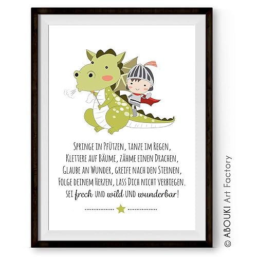 Drache'Wild und Wunderbar' – Kunstdruck ungerahmt, DIN A4