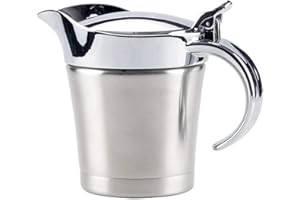 16OZ Gravy Boat Stainless Steel Gravy Warmer Serving Sauce Jug with Lid (16OZ/450ml)