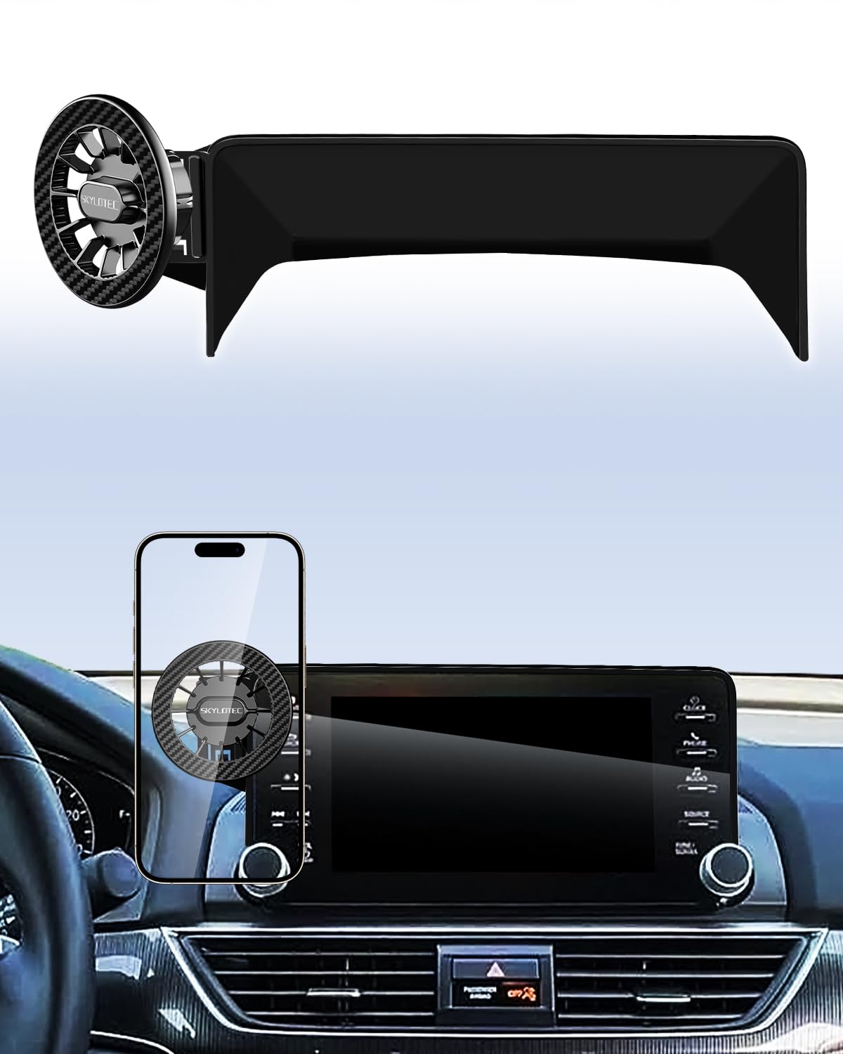 Car Phone Mount for Honda Accord 2018 2019 2020 2021 2022 Accessories 8-Inch Screen Fixed Clip, Automobile Cradles Magnetic Phone Holder Compatible with MagSafe, Strong Magnets Cell Phone Base