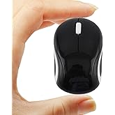Wireless Cute Mini Computer Mouse - Small Size, Portable, Compact Travel USB Optical 3 Buttons 1000 DPI Cordless Mouse for Laptop PC Computer Notebook MacBook Kids Girl Gift (Black)