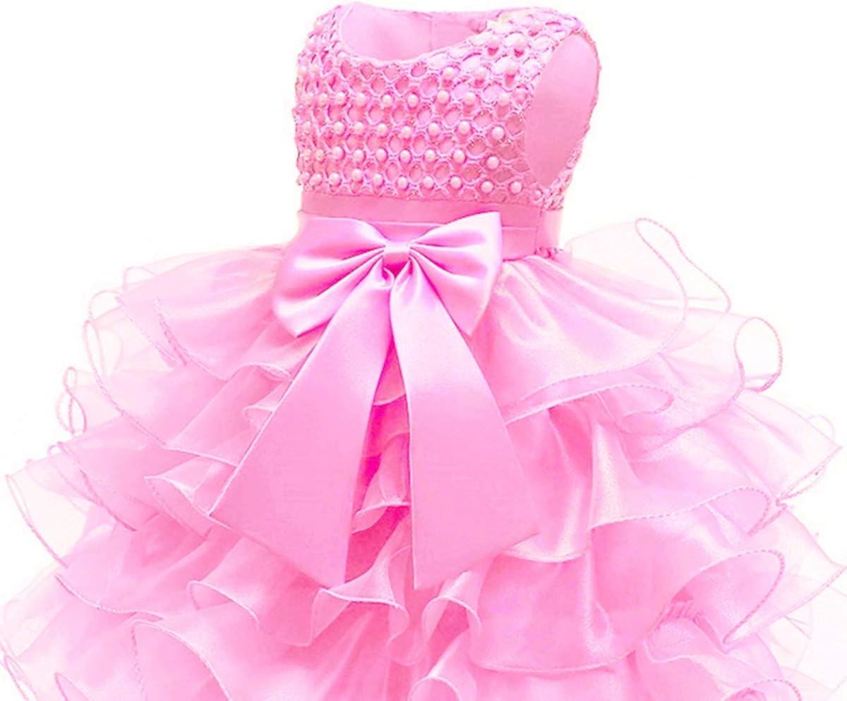 Baby Girl Dresses Ruffle Lace Pageant Party Wedding Flower Girl Dress: Clothing