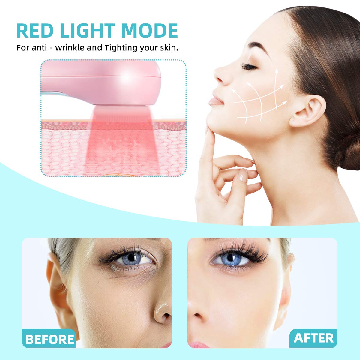 Facial Cleansing Brush Face Scrubber Face Brush Electric Rechargeable IPX7 Waterproof Face Cleansing Brush with 5 Brush Heads, Facial Brush Use for Massaging Removing Blackhead and Exfoliating…: Beauty