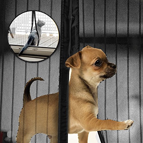 Magnetic Screen Door,Bluesim Screen Door Mesh Curtain with Full Frame Stickers, Fits Door Up To 34"x82" , Keep Mosquitoes,Flies and Bugs Outside