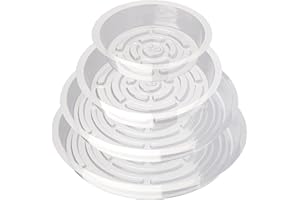 24Pack Clear Plastic Plant Saucers, Flower Pot Drip Trays, Plant Trays for Indoors, Outdoors - Collects Flower Pot Drainage a