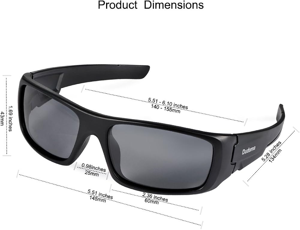 Duduma TR601 Polarized Sports Sunglasses for Men Women Baseball Running Cycling Fishing Driving Golf Softball Hiking Superlight Frame: Clothing