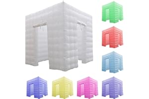 Xmaybang Inflatable Photo Booth Enclosure 2 Doors,with Led Light, Blower,for Advertising, Bars, Shopping Malls, Events, Trade Shows, Photo Booth Companies