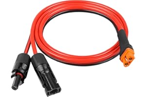 KIMBLUTH 10AWG 3FT Solar to XT60i Extension Cable 3 6 10 35 50 75 100FT Heavy Duty Adapter Cable Connector XT60i Wire for Portable Power Station, Solar Panel, RV, Battery, Renewable Energy Applications