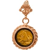 Slvaria - Cancer Signet Intaglio Pendant 18K Rose Gold Vermeil 925 Sterling Silver Rope Twist Pendant Ancient Coin Silver Necklace Handmade Women's Pendant Minimalist Perfect Gift