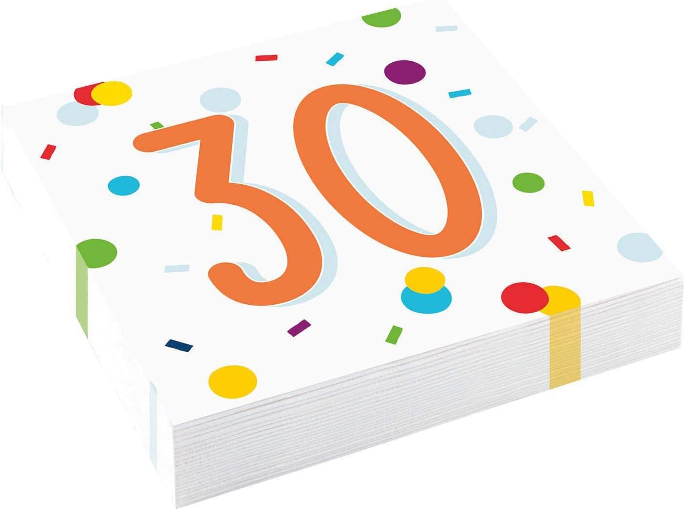 (PKT) 20 Confetti Birthday 30th Birthday Luncheon Napkins 33cm, Multi
