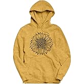 TAOHONG Women Sunflower Hoodies,Trendy Drawstring Sweatshirts with Pockets Long Sleeve Sweaters Pullover Fall Winter Outfits