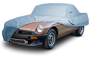 iCarCover Custom Car Cover for 1962-1981 MG MGB Roadster Waterproof All Weather Rain Snow UV Sun Protector Full Exterior Indoor Outdoor Car Cover