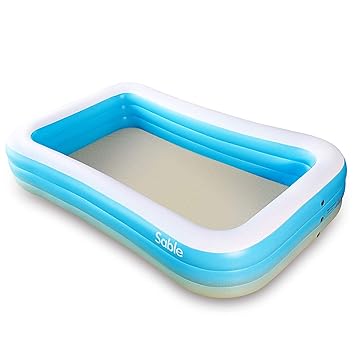 Sable Piscine Gonflable 3m Piscine Rectangulaire 300 X 184 X 51cm