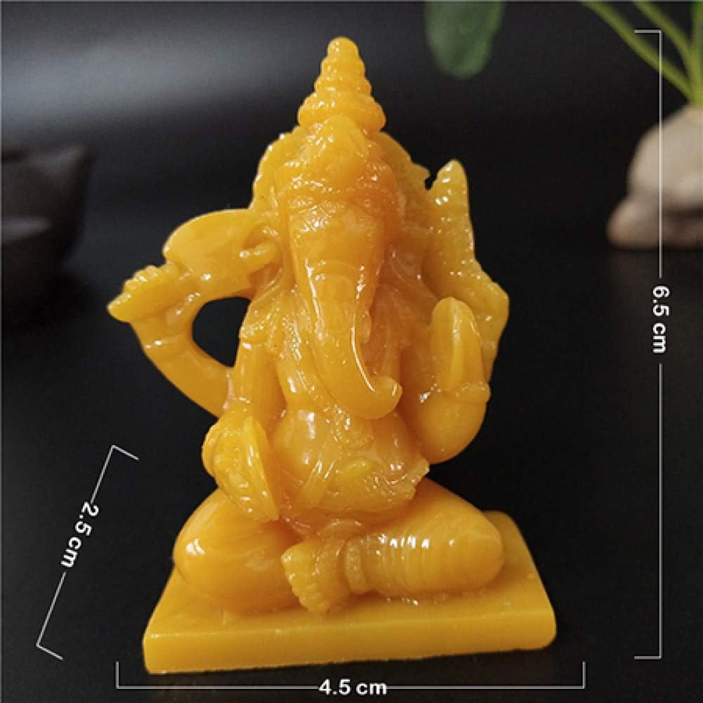 MKYXLN Playing Music Ganesha Statue Buddha Sculpture Man-Made Jade Stone Ornament Home Decoration