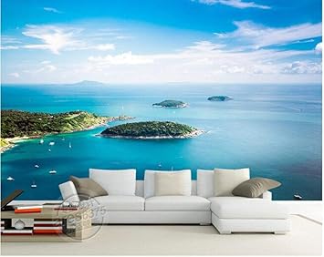 Mural De Papel Tapiz 3D Murales En 3D, El Vasto Fondo De La Isla Del