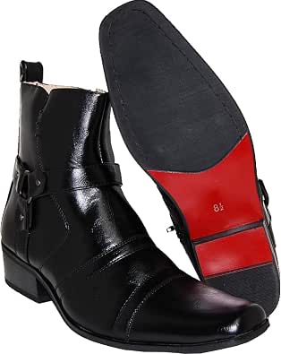 Amazon.com: Krazy - Botas de tacón cubano para hombre con hebilla y tacón  cubano de 2 pulgadas, color negro, Negro, 8.5 : Ropa, Zapatos y Joyería