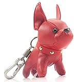 French Bulldog Leather Keychain Bag Charm,SALTY