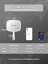OMIRO Hand Mirror Handheld with Handle Union Jack White view 3