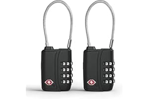 Diyife TSA Luggage Locks, [Security Upgraded] TSA-008 Travel Lock, 4-Digit Suitcase Padlocks,14cm Flexible Cable TSA Lock wit