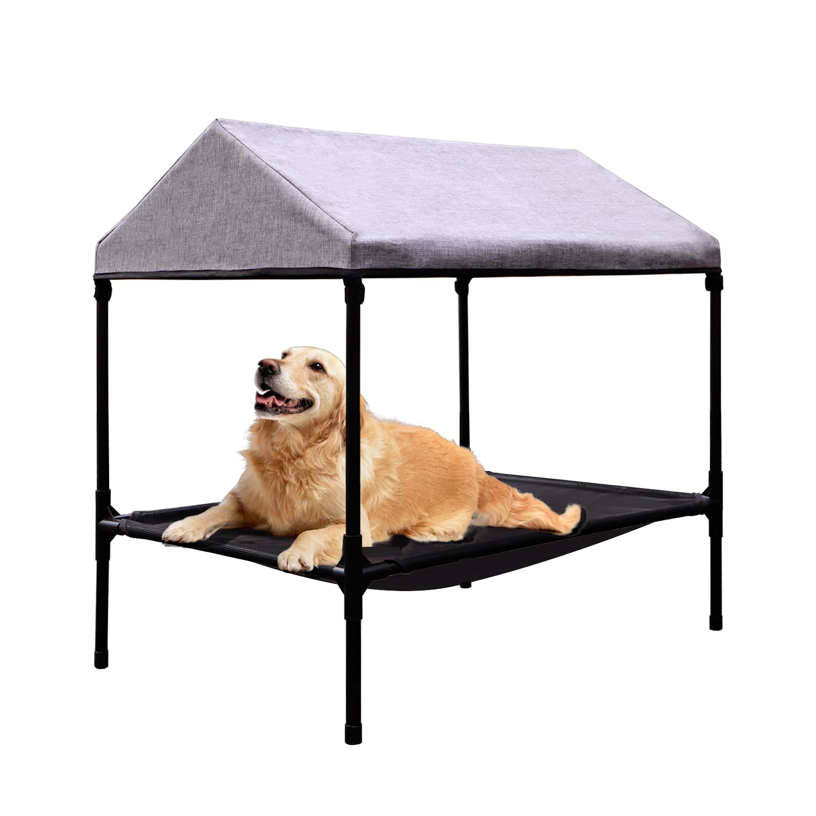 Photo 1 of Elevated Dog Bed with Canopy, Outdoor Dog Bed with Removable Shade Tent for Small Medium Dogs, Breathable, Easy to Clean(36" x 25")