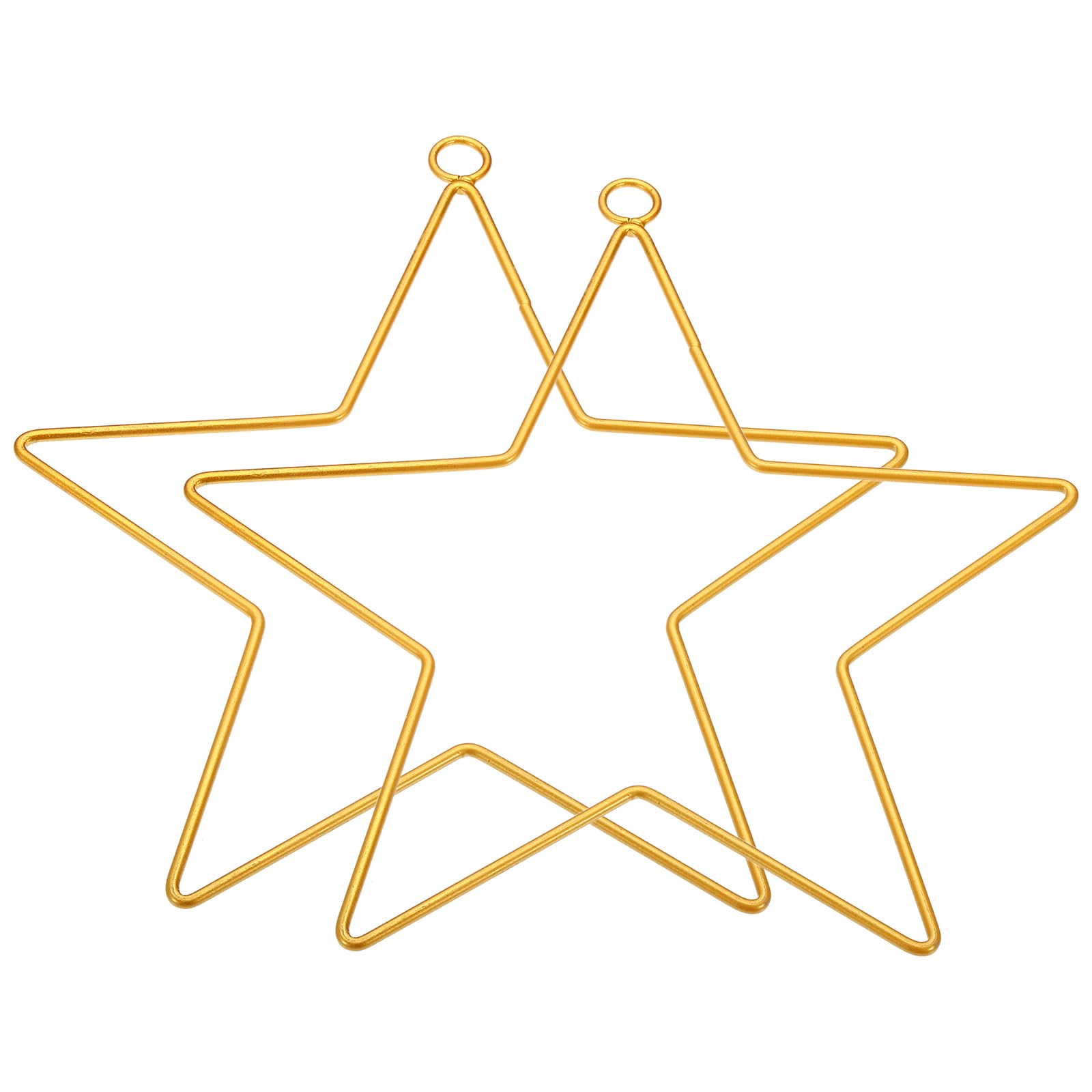 PATIKIL 8 Inch Dream Catcher Rings, 2 Pcs Metal Star Shape Macrame Wreath Floral Ring Hoop for Home DIY Craft Wedding Wall Hanging Decoration, Gold Tone