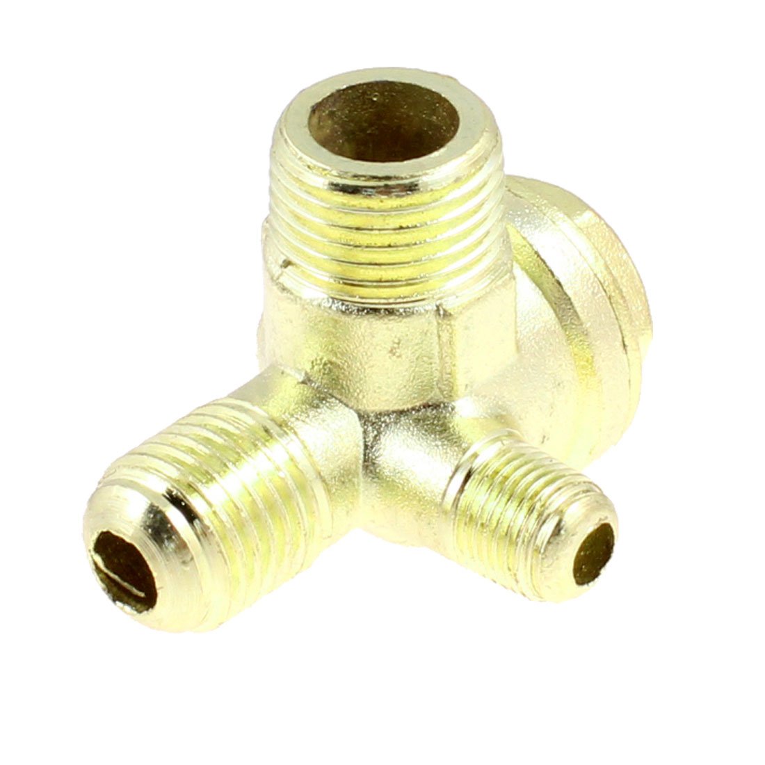 Sourcingmap Air Compressor Check Valve, G3/8 x G1/8 x G1/4 Male Thread, 3 Port Pneumatic Fittings, Brass