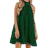 VIMPUNEC Womens Summer Halter Mini A Line Swing Dress Wedding Guest Formal Cocktail Homecoming Dress