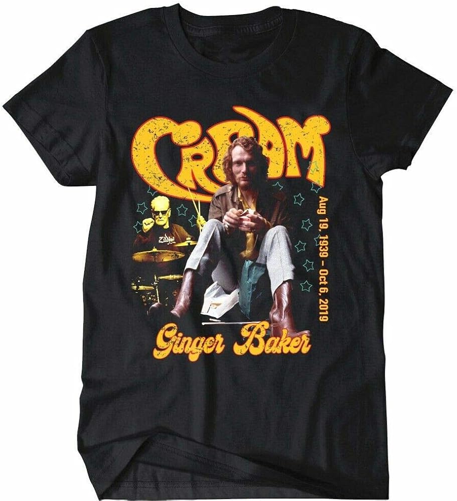 Ginger Baker T Shirt Cream S Retro Vintage Rock Music Tee Pilihax